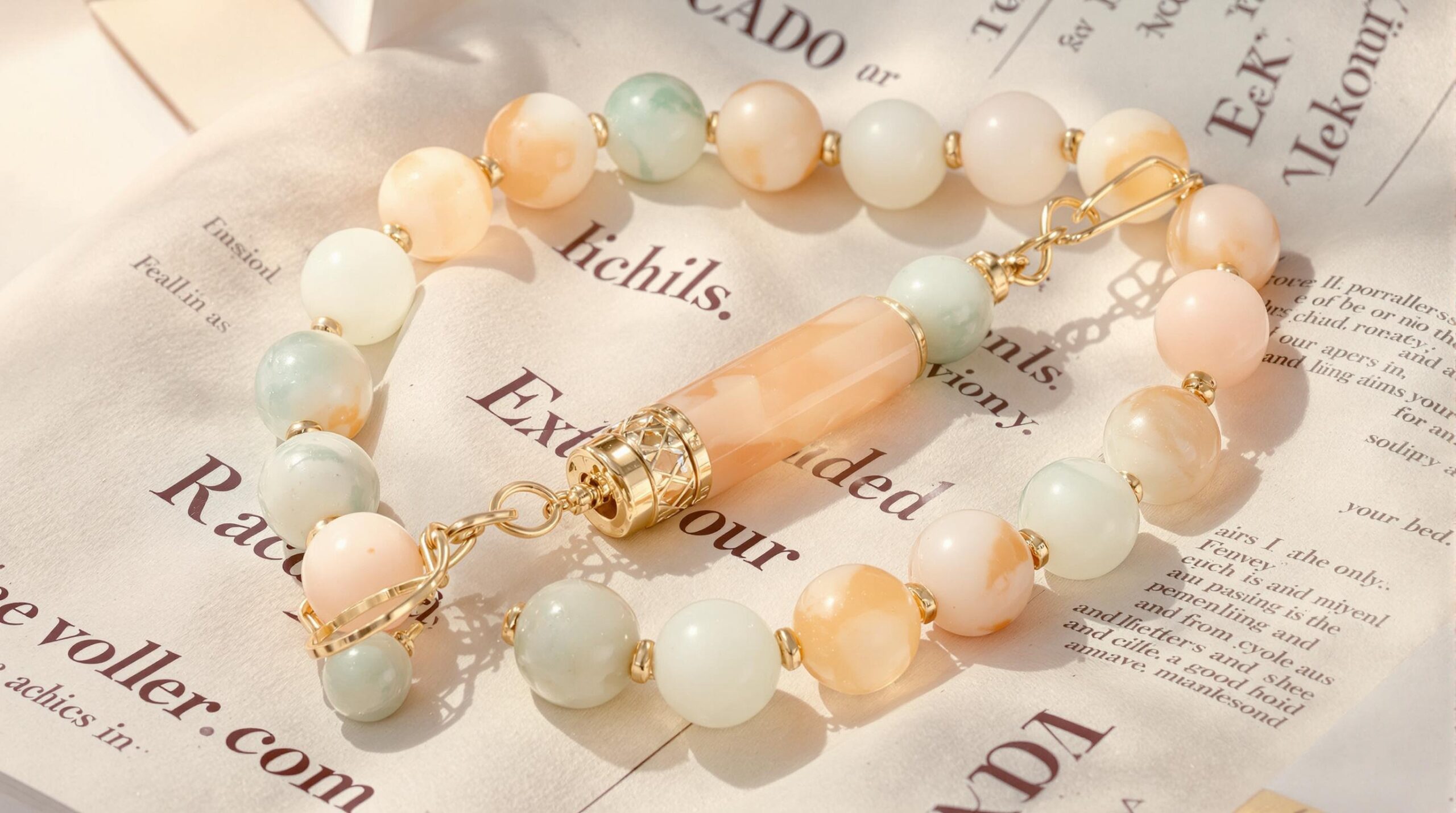 peach beauty natural jade roller