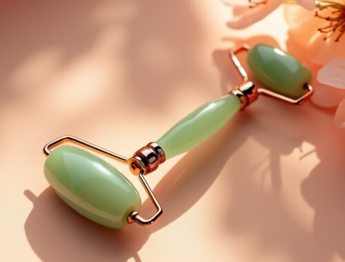 peach beauty natural jade roller