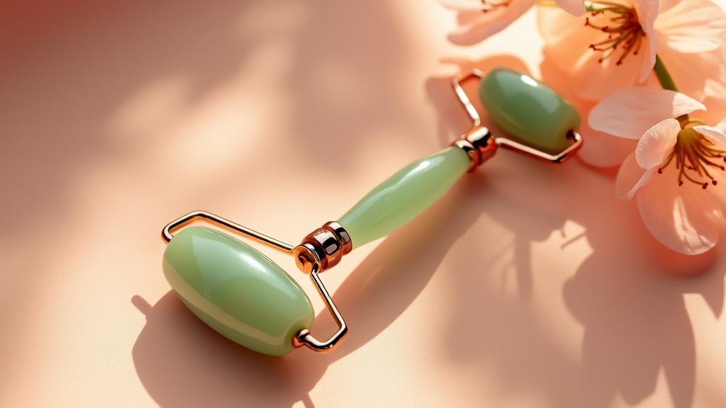 peach beauty natural jade roller